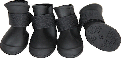 Black Protective Multi-Usage All-Terrain Black Rubberized Dog Shoes