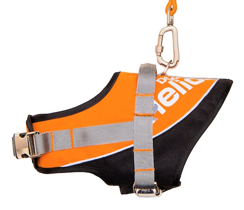Orange Helios Bark-Mudder Easy Tension 3M Reflective Endurance 2-In-1 Adjustable Dog Leash And Harness