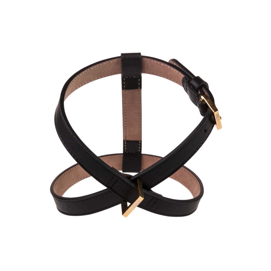 Plain Dog Harness in Black Leather