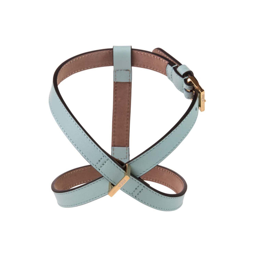 Plain Dog Harness in Cloud Blue Leather