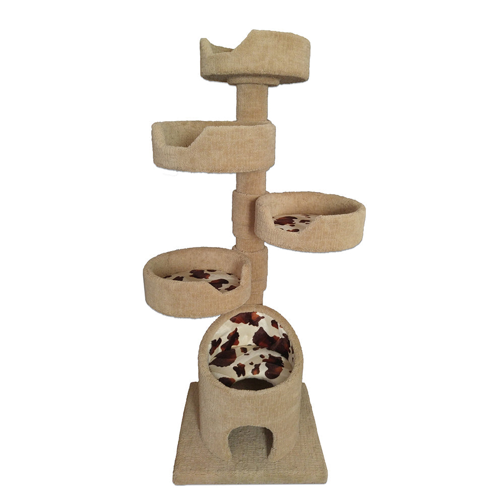 KB4 Luxury Cat Tower with 4 Cat Beds