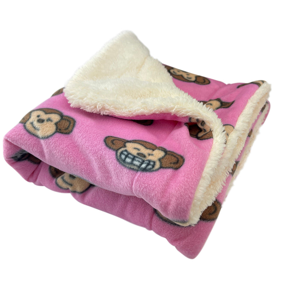 Double Layered Silly Monkey Fleece/Ultra-Plush Blanket - Pink