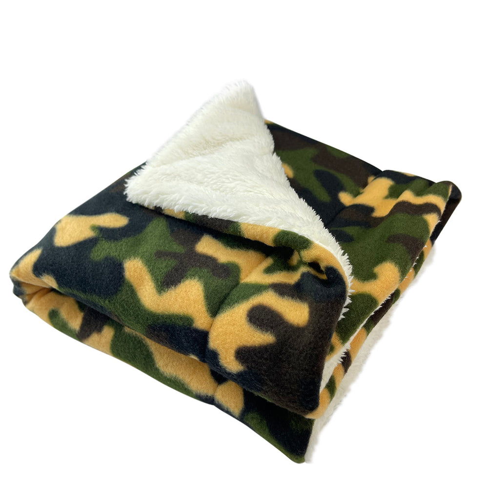 Double Layered Green Camouflage Fleece/Plush Blanket