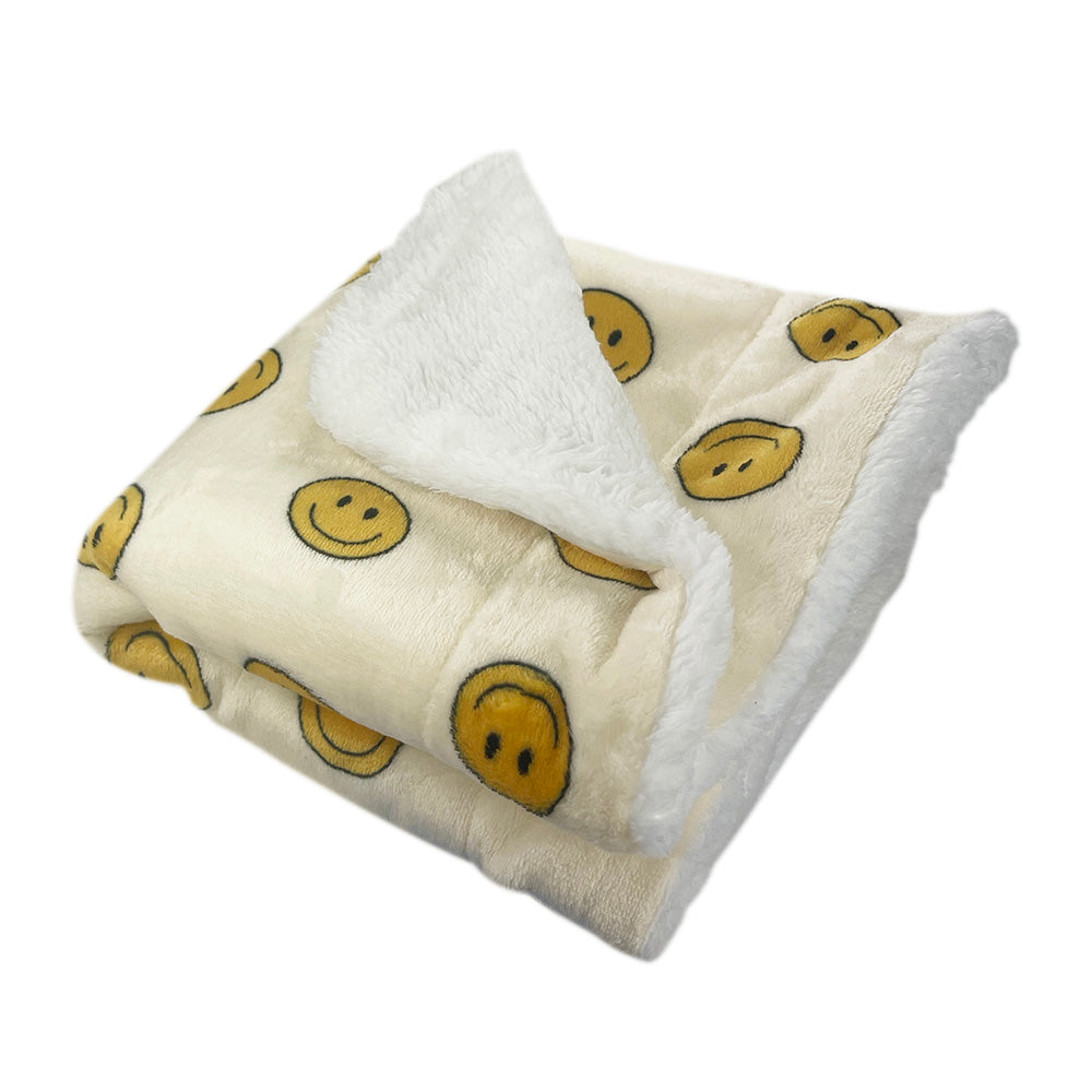 Double Layered Ultra Plush Happy Face Blanket
