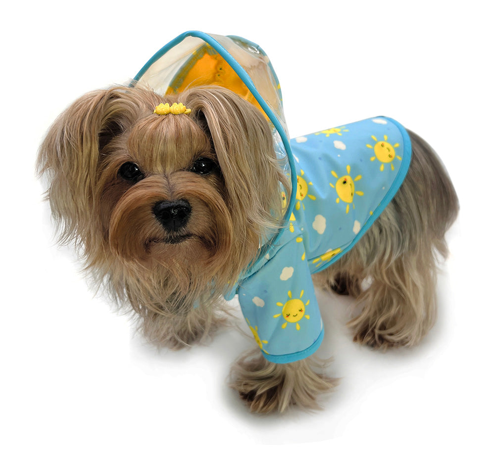 Clear View Happy Sunshine Raincoat with Fleece Lining and Detachable Hood