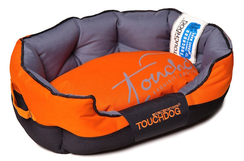Sunkist Orange Touchdog Performance-Max Sporty Comfort Cushioned Dog Bed