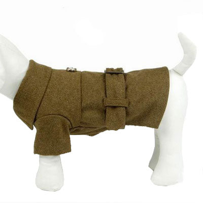 Back-Buckled Fashion Wool Dog Coat