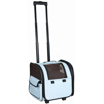 Wheeled Airline Approved Travel Pet Carrier W/ Side Pouch And Leash Holder