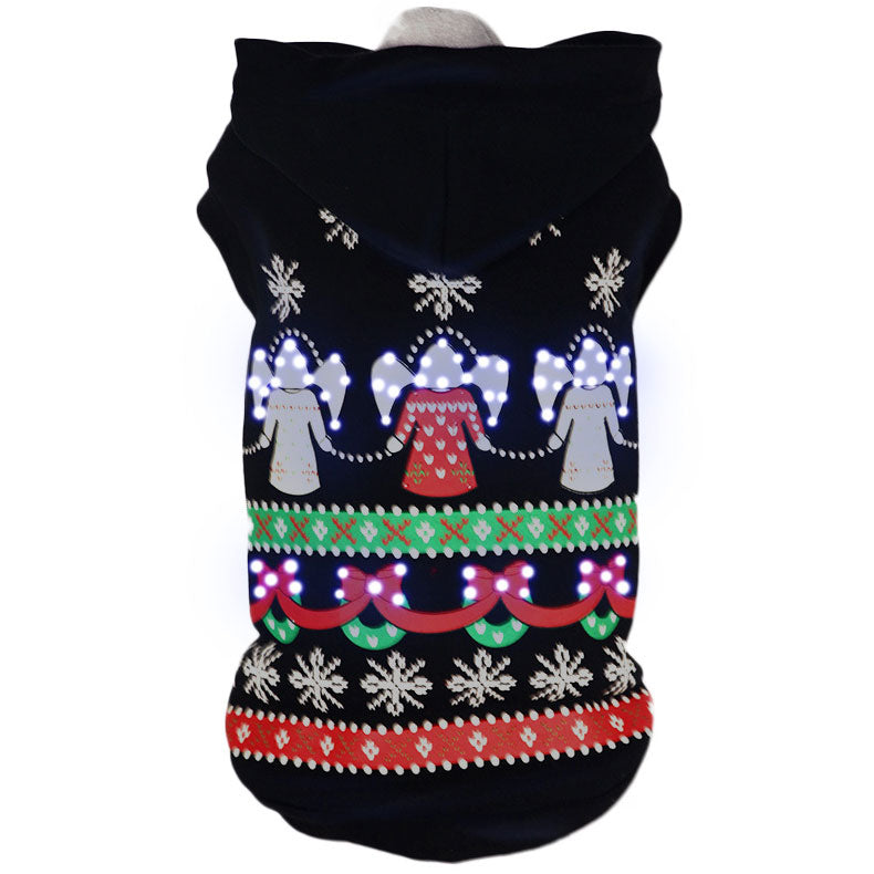 Led Lighting Patterned Holiday Pet Hoodie