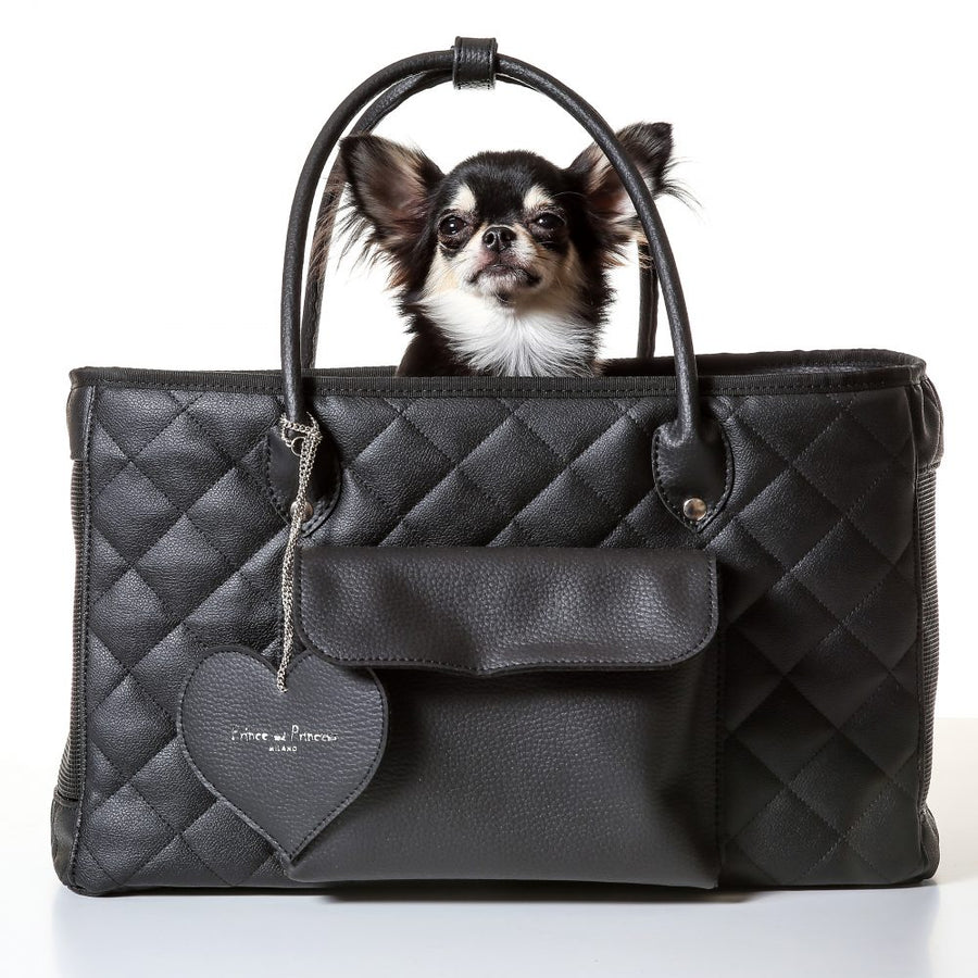 Designer Dog Travel Tote Bag - Black