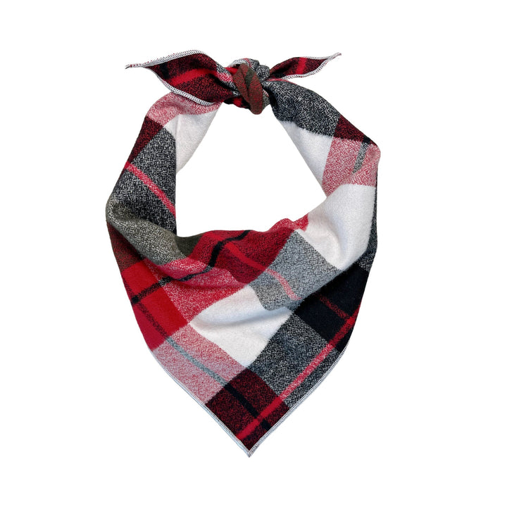 Red Plaid Luxe Flannel Dog Bandana
