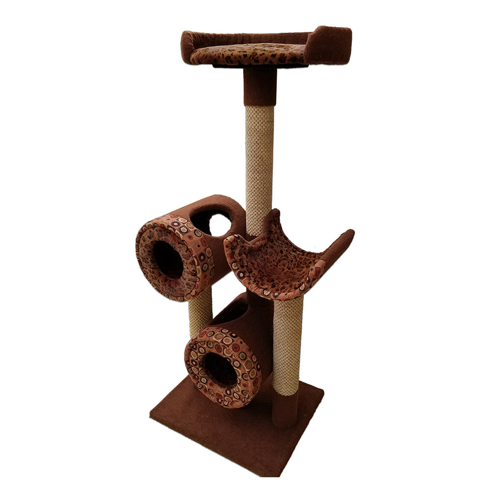 T2PD Deluxe Cat Tower with 2 Cat Tunnel 1 Cat Perch 1 Cat Deck