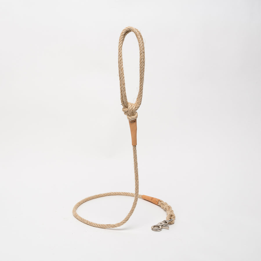 Lead For Dogs In Natural Jute Rope And Cowhide Leather Emma Firenze