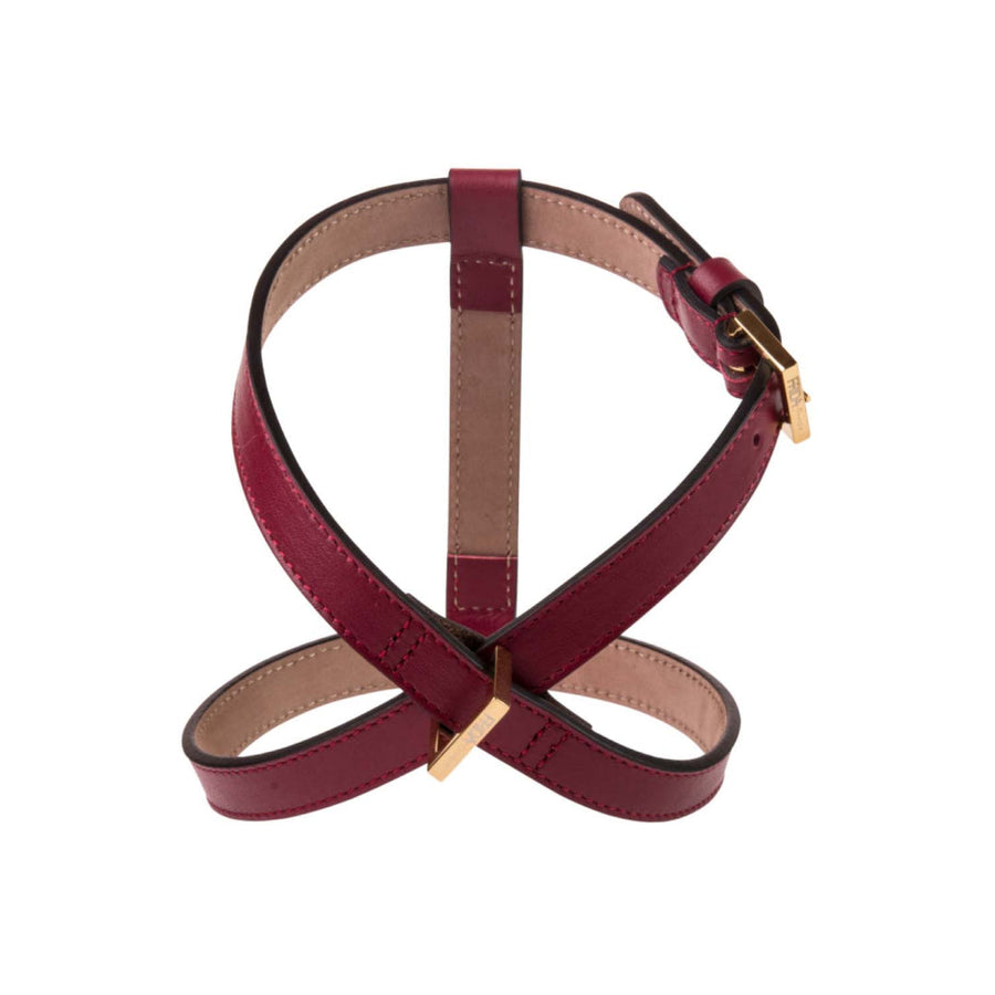 Plain Dog Harness in Wine Red Leather