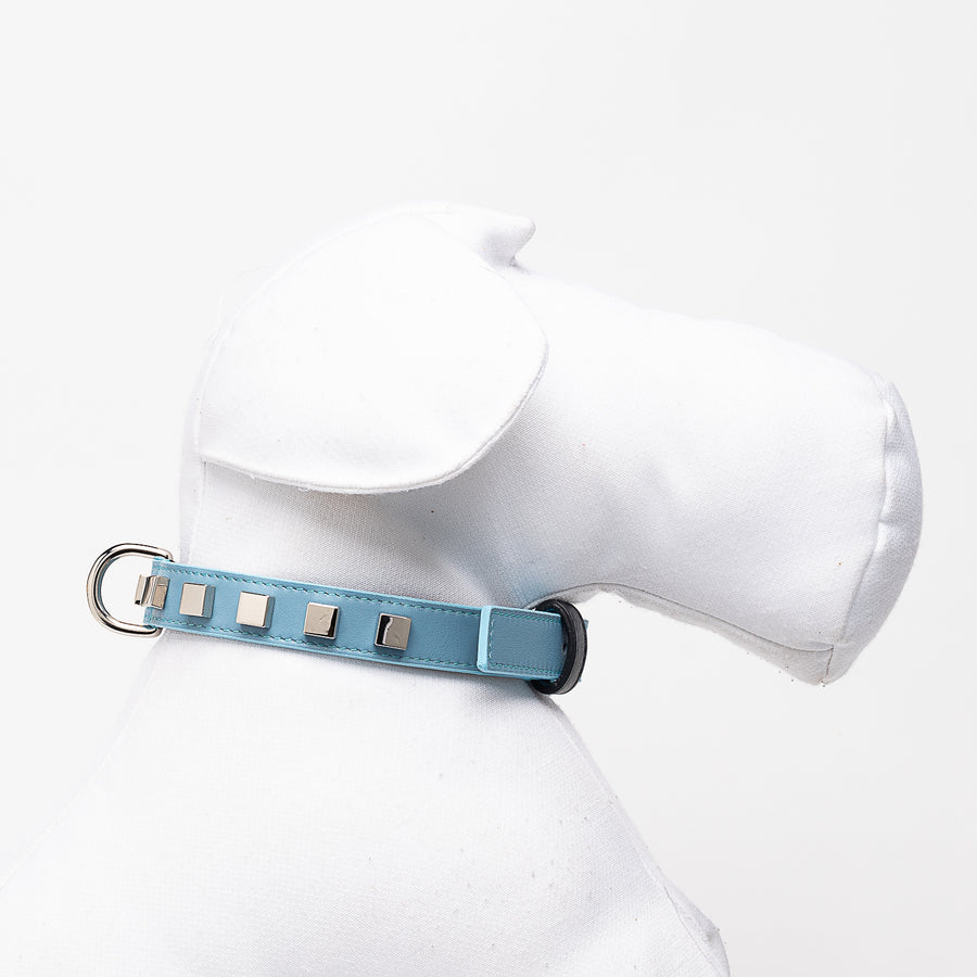 Azure And Blue Fashion Collar For Dogs With Studs Emma Firenze