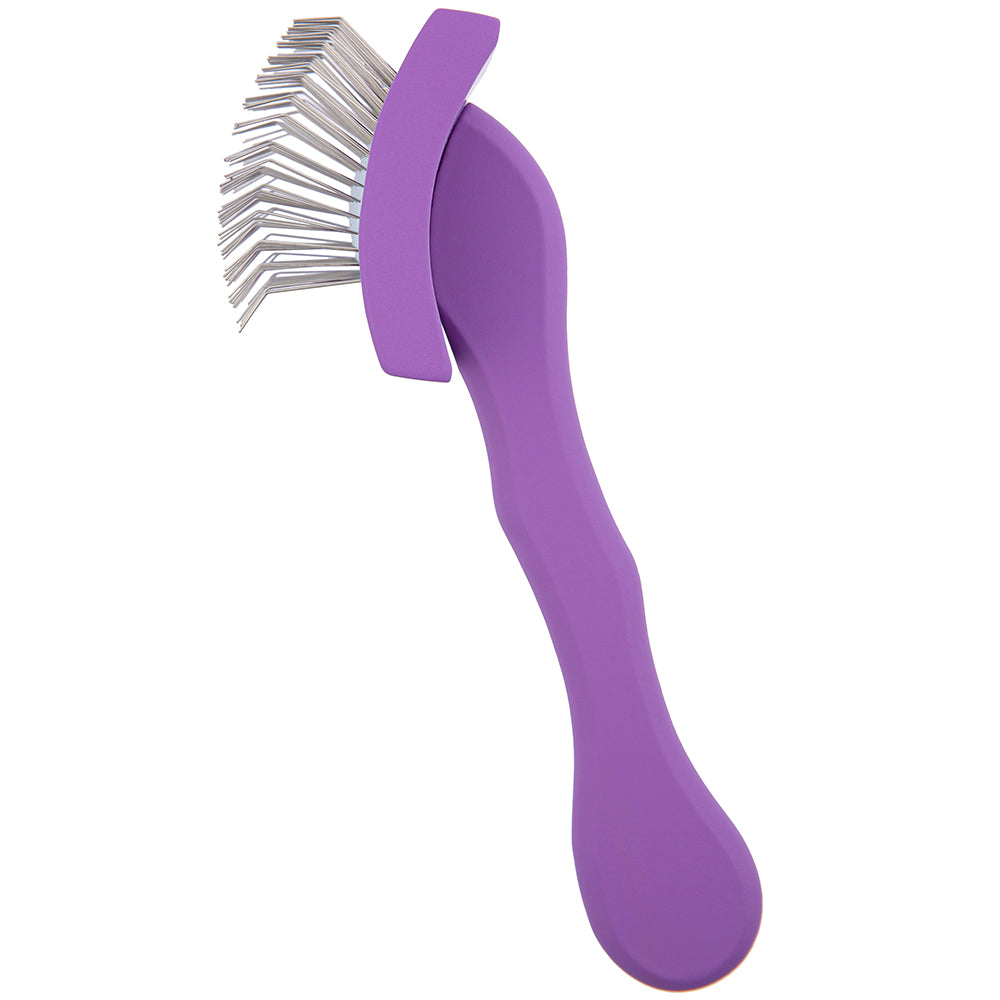 Medium Curved Purple Dematting Brush by PetStore.Direct