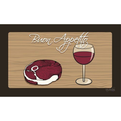 Steak & Wine Dog Bowl Placemat by Dog Fashion Living PetStore Direct